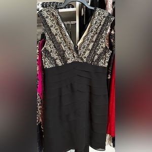NWOT - Gorgeous Black & Beige Lace and Sheer Dress - never used! 👗 Size 14